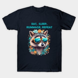 Racoon - Eat, Sleep, Rummage, Repeat T-Shirt